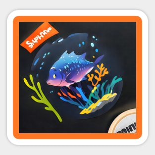 Underwater cartoon design Sticker